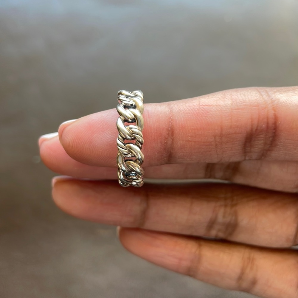 David Yurman Belmont Curb Link Narrow Ring- Size 5